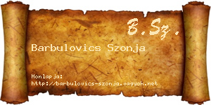 Barbulovics Szonja névjegykártya